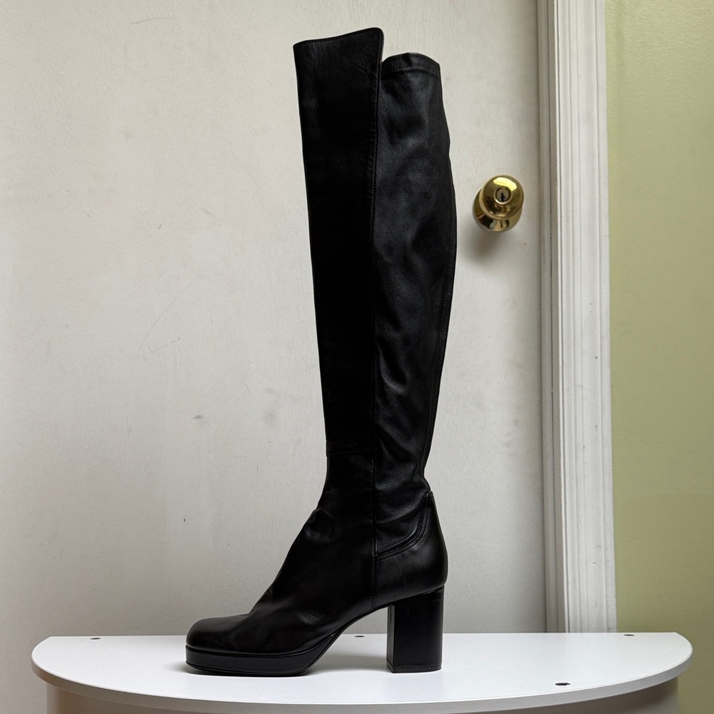 AGL Lynn High Black Soft Leather Tall Boot, 50mm size 40.5 women H8N12